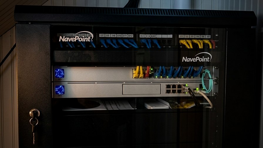 Wall-mounted network cabinet with glass door